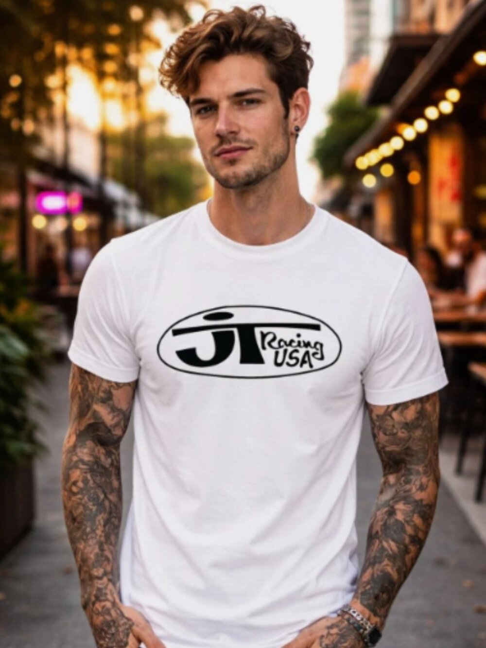 Vintage JT Racing USA Logo Tee Motorcross BMX Racing Graphic Shirt